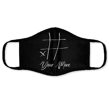Discover Your turn tic tac toe game white Face Masks