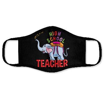 Discover Back To School Elephant High School Teacher Face Masks