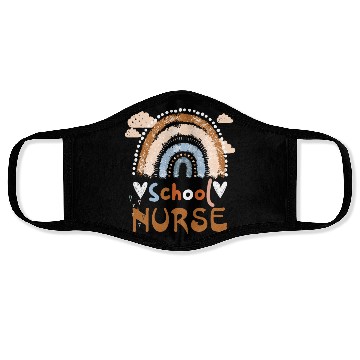 Discover Cute Rainbow Leopard Print School Nurse Face Masks