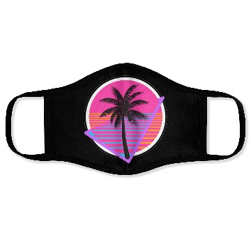 Discover Neon Sunset Palm Tree Face Masks