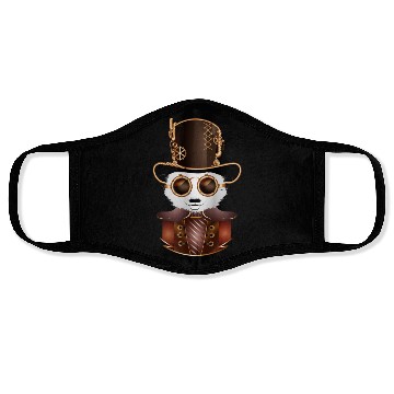 Discover Steampunk panda bear with cylinder hat and goggles Face Masks
