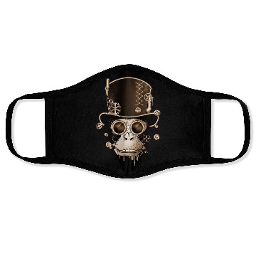 Discover Steampunk monkey with ancient cylinder hat look Face Masks