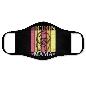 Discover Bichon Frise Mama Dog Lover Puppy Paw Love Face Masks