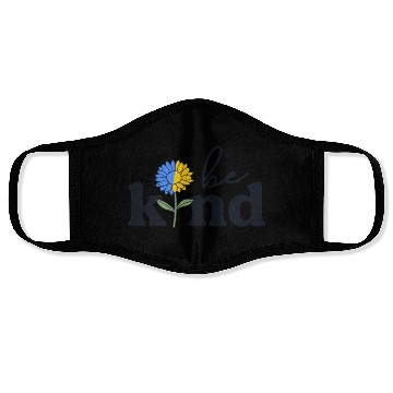 Discover Be Kind Yellow Blue Sunflower World Down Syndrome Face Masks