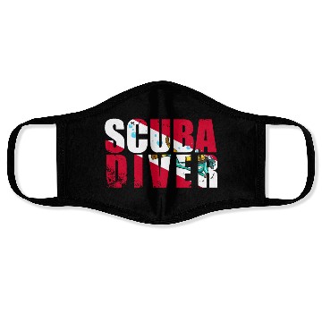 Discover Scuba Diver Red White Flag Vintage Scuba Diving Face Masks