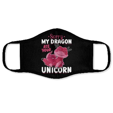 Discover Dragon Lover Funny Unicorn Joke Face Masks