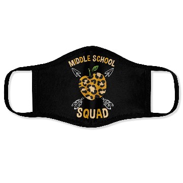 Discover Middle School Back To School Squad Leopard Print Face Masks