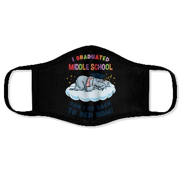 Discover I Graduated Middle School Elephant Graduation Face Masks