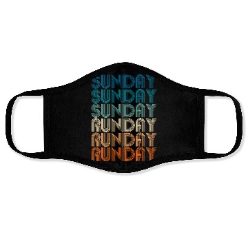 Discover Sunday Runday Vintage Retro Fitness Training Face Masks