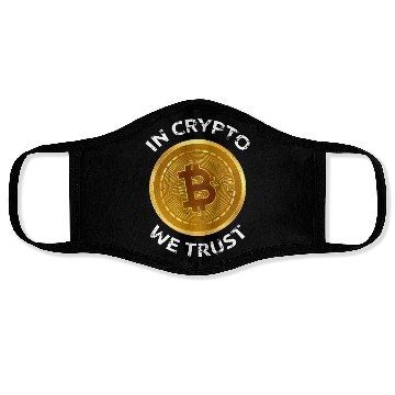 Discover In Crypto We Trust Large Bitcoin Coin Design Tradi Face Masks