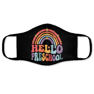 Discover Hello Preschool Retro Boho Rainbow Back To School Face Masks