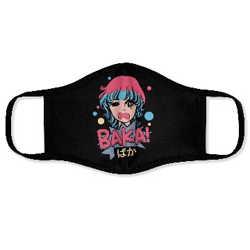 Discover Baka! Japanese Aesthetic Otaku Girl Vintage Face Masks