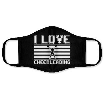 Discover I love cheerleading Face Masks