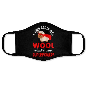Discover I Turn Grass Into Wool What's Your Superpower Face Masks
