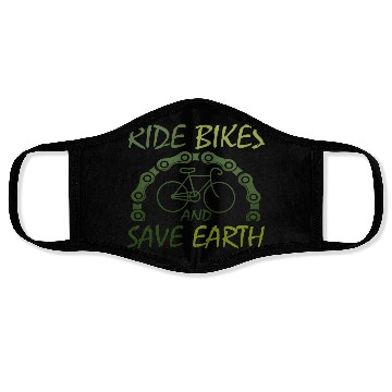 Discover RIDE BIKES AND SAVE EARTH Face Masks