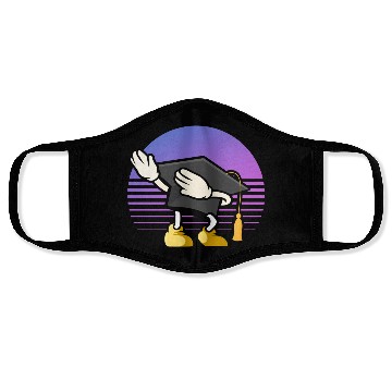 Discover Dabbing Academic Cap Graduation Face Masks