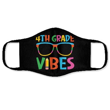 Discover Fourth Grade Vibes Back To School 4th Retro Teache Face Masks