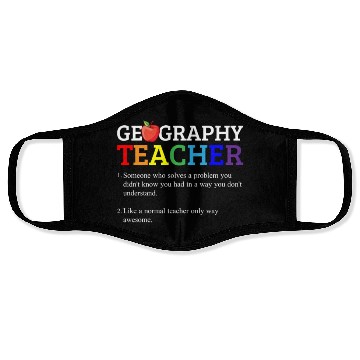 Discover Geography teacher definition, Geography teacher Face Masks