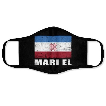 Discover Mari El Flag Grunge Country Flag Mari El Face Masks