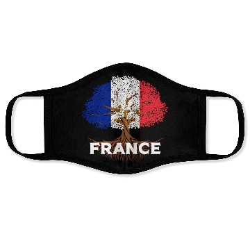 Discover France Flag Tree Face Masks