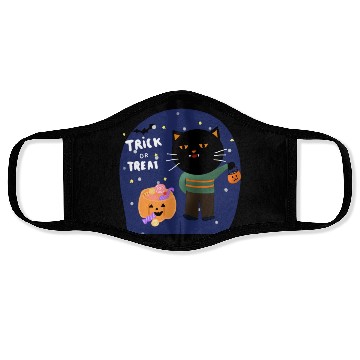 Discover Trick or Treat cartoon design Face Masks