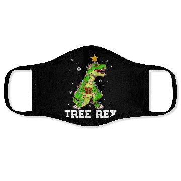 Discover Tree Rex Xmas Tree Dinosaur Christmas Face Masks