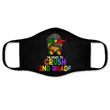 Discover Juneteenth Messy Bun I'm Ready To Crush 2nd Grade Face Masks