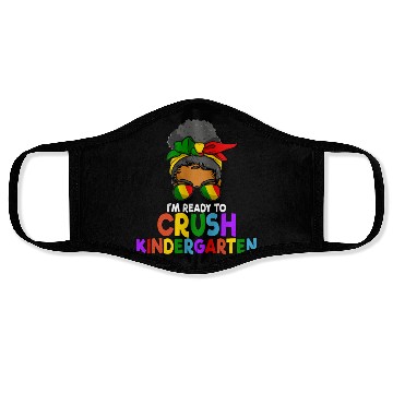 Discover Juneteenth Messy Bun Ready To Crush Kindergarten Face Masks