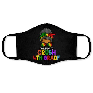 Discover Juneteenth Messy Bun I'm Ready To Crush 4th Grade Face Masks