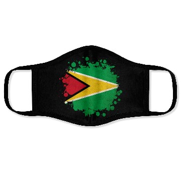 Discover Guyana flag blob Face Masks
