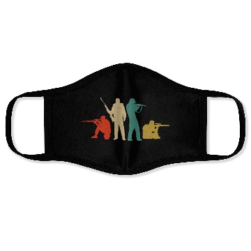 Discover Buck Deer Hunting Hunter Retro Face Masks