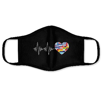 Discover Hearts Beat Spanish Flags Hispanic Heritage Month Face Masks