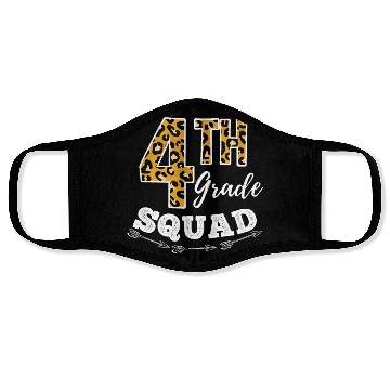 Discover 4th Grade Squad Leopard 4th Grade Teacher Face Masks