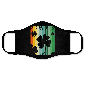 Discover St Patrick Shenanigans Retro Shamrock Face Masks