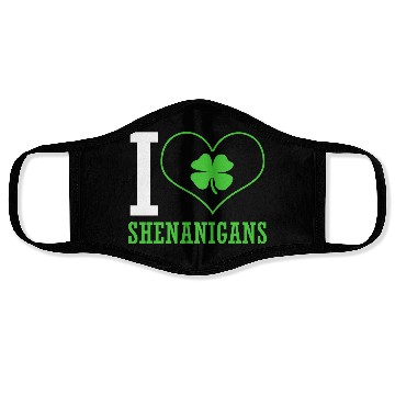Discover St Patrick Day I Love Shenanigans Face Masks