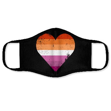 Discover Lesbian Pride Heart Flag Face Masks