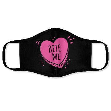 Discover Bite Me Candy Heart Valentines Day Pink Sweet Gift Face Masks