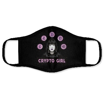 Discover Crypto girl money smart Crypto girl money smart gi Face Masks
