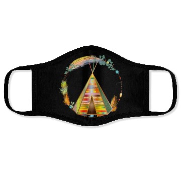 Discover fantastically beautiful colorful tipi tent Face Masks