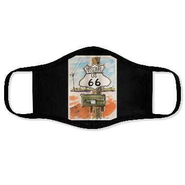 Discover Missouri Route 66 Sign Face Masks