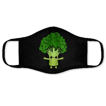 Discover Kawaii Broccoli For Broccoli Lover Face Masks
