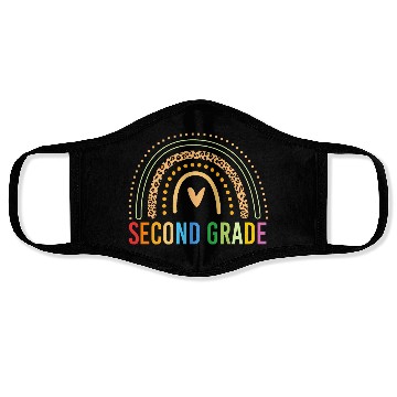Discover Second Grade Teacher School 2nd Grade Rainbow Face Masks