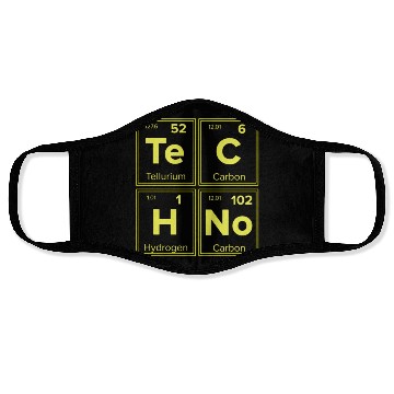 Discover Techno Periodic Table for Techno Lover Face Masks