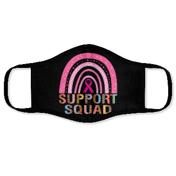 Discover Support Squad Leopard Pink Warrior Breast Cancer Face Masks