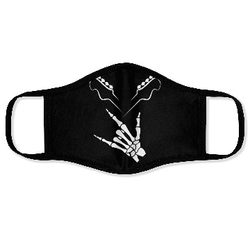 Discover Rocker Skeleton Hand Rock On Rock Star Guitar Face Masks