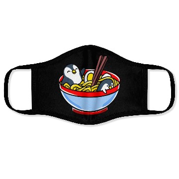 Discover Penguin Ramen For Ramen Lover Face Masks