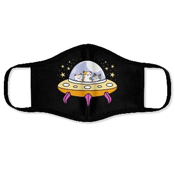 Discover UFO Cat for Cat Lover Face Masks