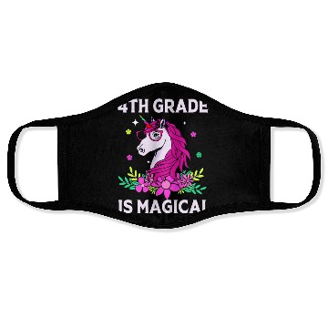Discover Unicorn Back To School Teacher 4th Grade For Kids Face Masks