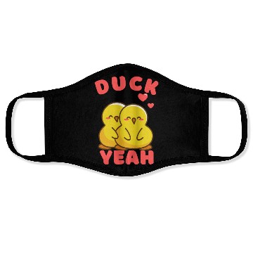 Discover Cute Duck Yeah Funny Sarcastic Face Masks