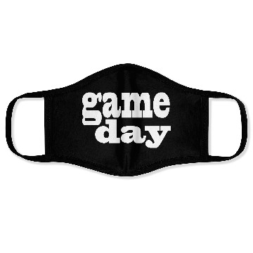 Discover Game Day - white letters Face Masks